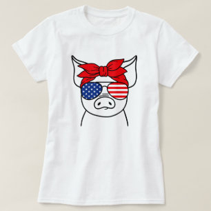 T-shirt cochon patriotique