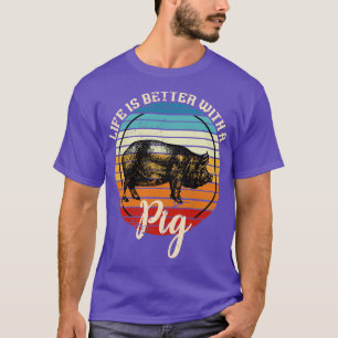 T-shirt Cochon rétro d'animal de ferme