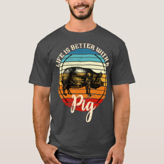 T-shirt Cochon rétro d'animal de ferme