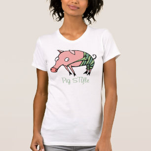 T-shirt cochon STYle drôle piggie en pantalon