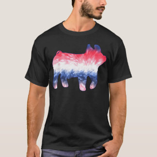 T-shirt Cochon Tie Dye Rouge Blanc Bleu pour le 4 Juillet