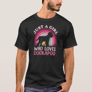 T-shirt Cockapoo Chien Vintage Juste Une Fille Qui Aime Le