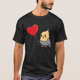 T-shirt Cockatiel avec ballon en forme de coeur pour la Sa