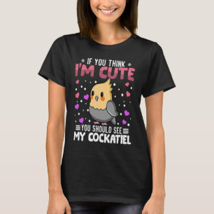 T-shirt Cockatiel Coeur Saint-Valentin Animal pour femmes