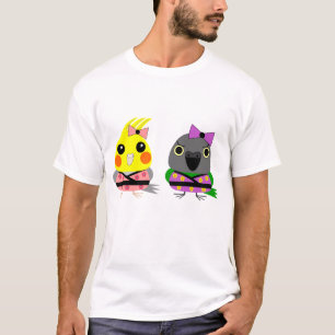 T-shirt Cockatiel et perroquet du Sénégal dans des kimon
