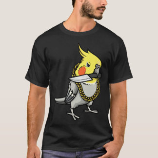 T-shirt Cockatiel Parrot With Knife