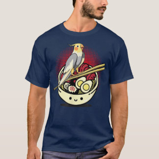 T-shirt Cockatiel Ramen Funny Lutino Cockatoo Parrot Bird 