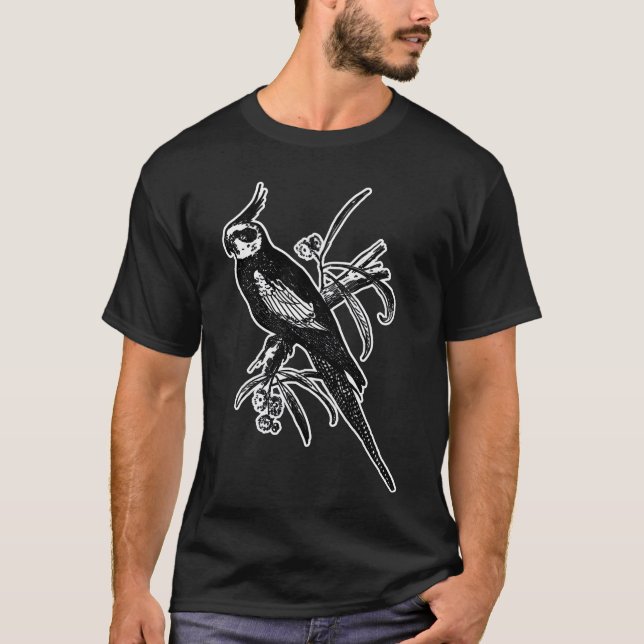 T-shirt Cockatiel sur un ami de branche (Devant)
