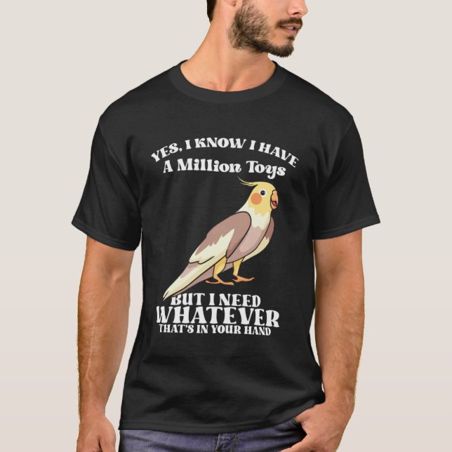 T-shirt Cockatiels mignons Citations d'oiseaux amusantes p (Devant)