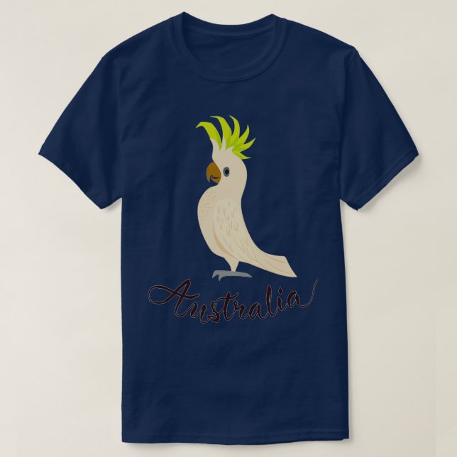 T-shirt cockatoo australien mignon sur les branches tropic (Design devant)