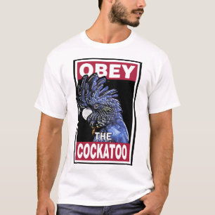 T-shirt Cockatoo noir à la queue rouge amusant - Oiseau Ar