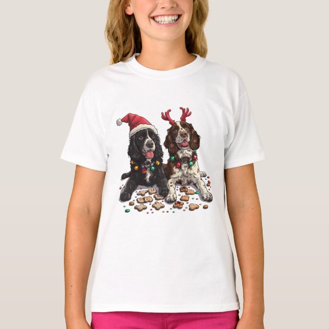T-shirt Cocker de Noël Chiens espagnols (Devant)