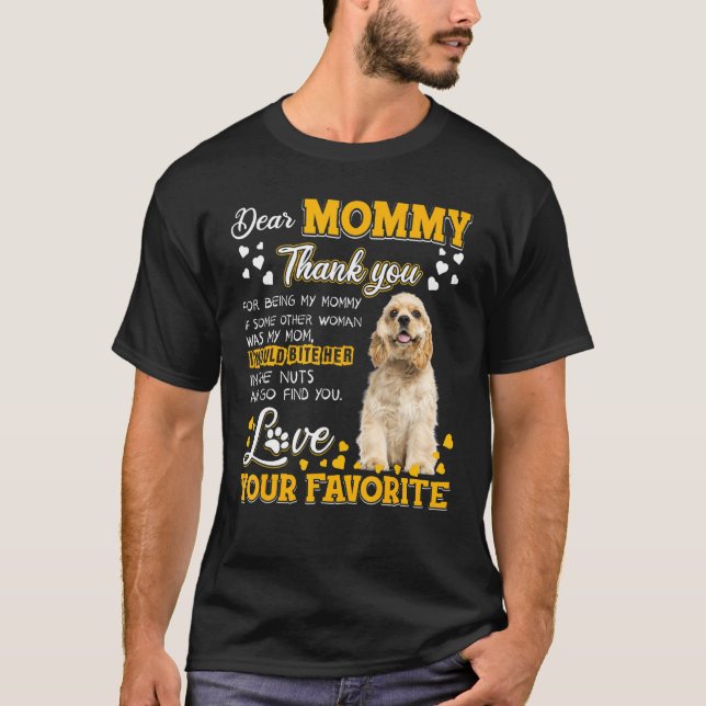 T-shirt Cocker Spaniel Cher Merci Maman D'Être Mon M (Devant)