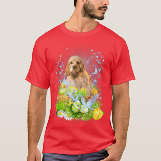 T-shirt Cocker Spaniel Chien Animaux Chasse Oeufs Bunny Es