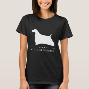 T-shirt Cocker Spaniel Chien Blanc Silhouette