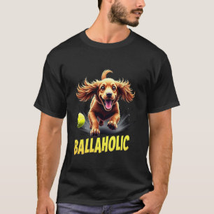 T-shirt Cocker Spaniel Chien Fou de Balle en Train de Pour