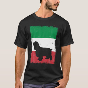 T-shirt Cocker Spaniel Chien Italie Drapeau Italien Vintag