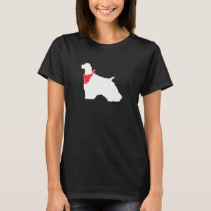 T-shirt Cocker Spaniel Chien Portant Bandana Rouge