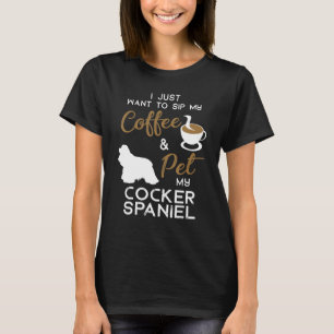 T-shirt Cocker Spaniel Chien Propriétaire de café Noël Ann
