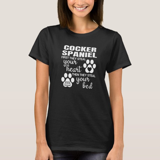 T-shirt Cocker Spaniel Citation Chien Empreinte de patte (Devant)