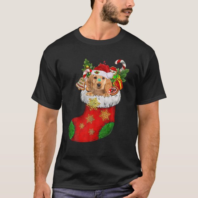 T-shirt Cocker Spaniel Dans Le Choc Noël Noël Noël Noël No (Devant)
