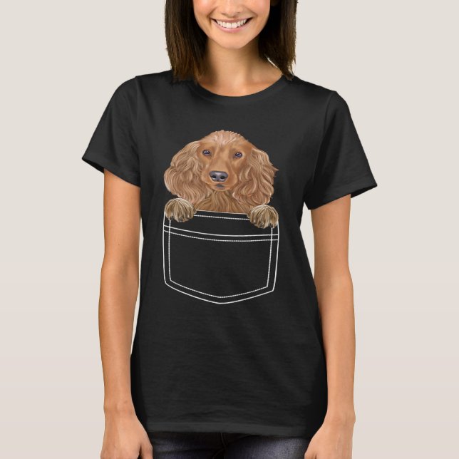 T-shirt Cocker Spaniel Dog In Pocket  Dog (Devant)
