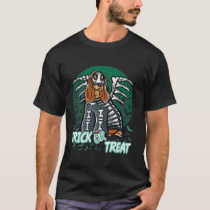 T-shirt Cocker Spaniel Happy Halloween Costume Skeleton Lo