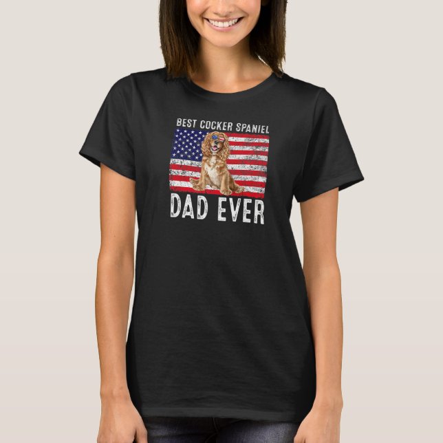 T-shirt Cocker Spaniel Papa Usa American Flag Cocker Spani (Devant)