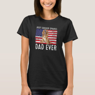 T-shirt Cocker Spaniel Papa Usa American Flag Cocker Spani