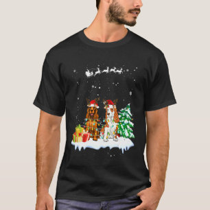 T-shirt Cocker Spaniel Reindeer Xmas Light Noël Ornam