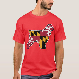 T-shirt Cocker Spaniel Silhouette avec drapeau d'état du M