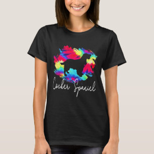 T-shirt Cocker Spaniel Tie Dye Rainbow Funny Chien