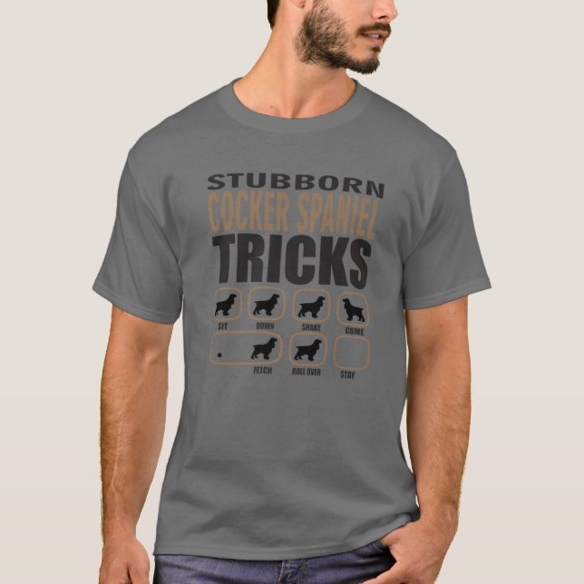 T-shirt Cocker Stubborn Design Espagnol Pour Chien Passion (Devant)