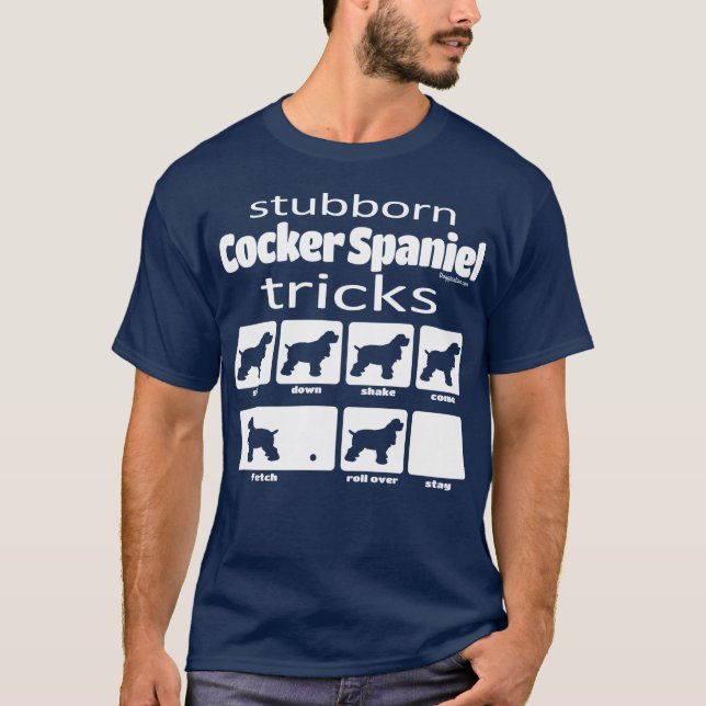T-shirt Cocker têtu Spaniel Tricks (Devant)