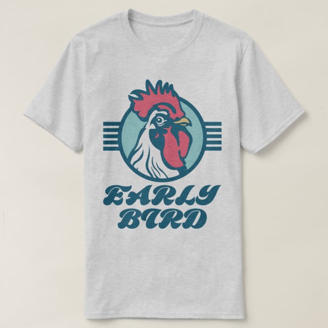 T-shirt Cockerel au poulet des premiers temps Drôle T-shir (Design devant)