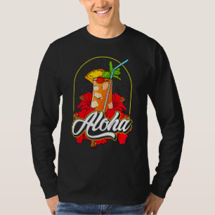 T-shirt Cocktail Aloha Mai Tai D'Hawaï Avec Joli Hib