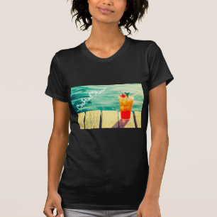 T-shirt Cocktail heure slogan Retro cocktail bar coucher d