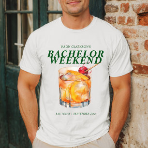 T-shirt Cocktail Old Fashioned Week-end de célibataire
