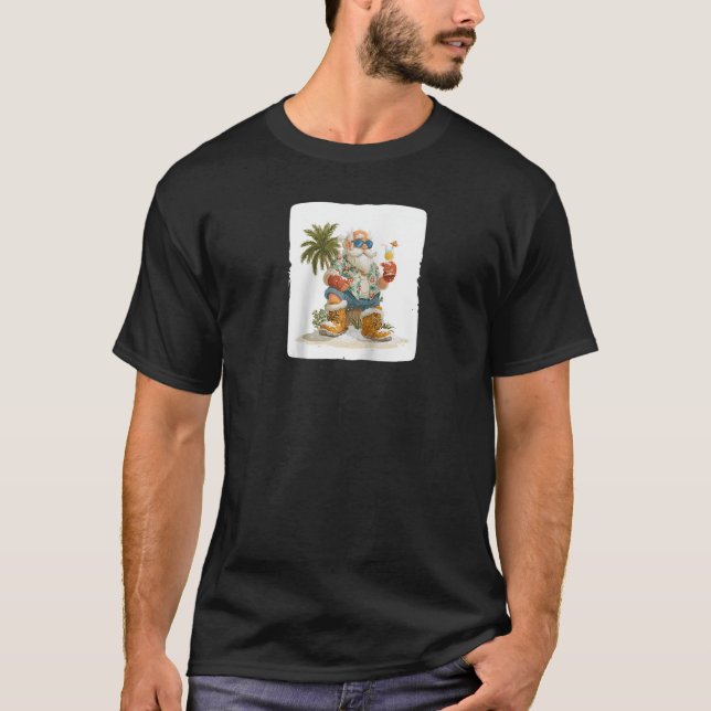 T-shirt Cocktail Santa Claus pour les vacances et les mers (Devant)