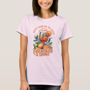 T-shirt Cocktails & Boissons, Happy Hour on the Beach