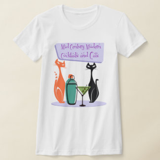 T-shirt Cocktails et chats Mid Century Modern