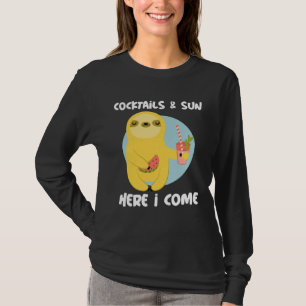 T-shirt Cocktails et Soleil Me Voici Paresseux Vacances D'