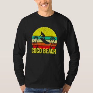 T-shirt Coco Beach Floride Rétro Surfer Vintage Sunset Vac