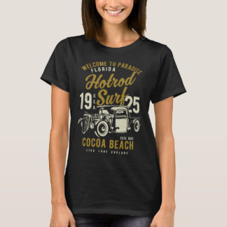 T-shirt Cocoa Beach Florida Retro Hotrod Surf Distressed  