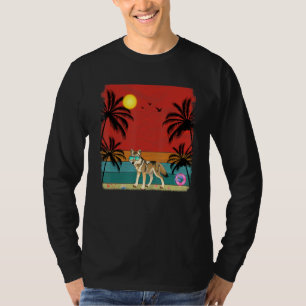 T-shirt Cocotier de plage Retro Graphisme Coyote Été