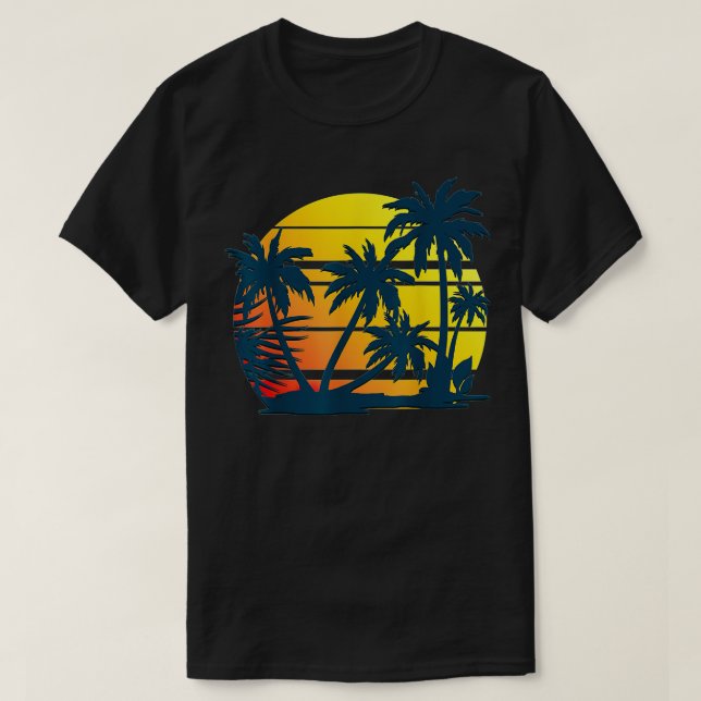 T-shirt Cocotiers Palmiers été vacances Plage tropicale (Design devant)