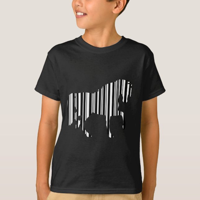 T-shirt CODE BARRE CHEVAL Motif de code-barres zèbre (Devant)
