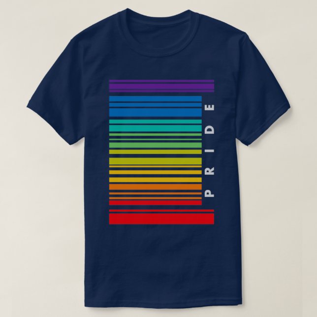 T-shirt Code barre LGBT Pride Rétro 1 (Design devant)