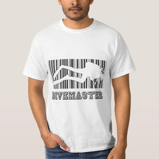 T-shirt Code barres de Divemaster (Devant)