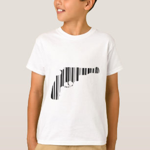 T-shirt Code-barres de pistolet Conception de modèle de co